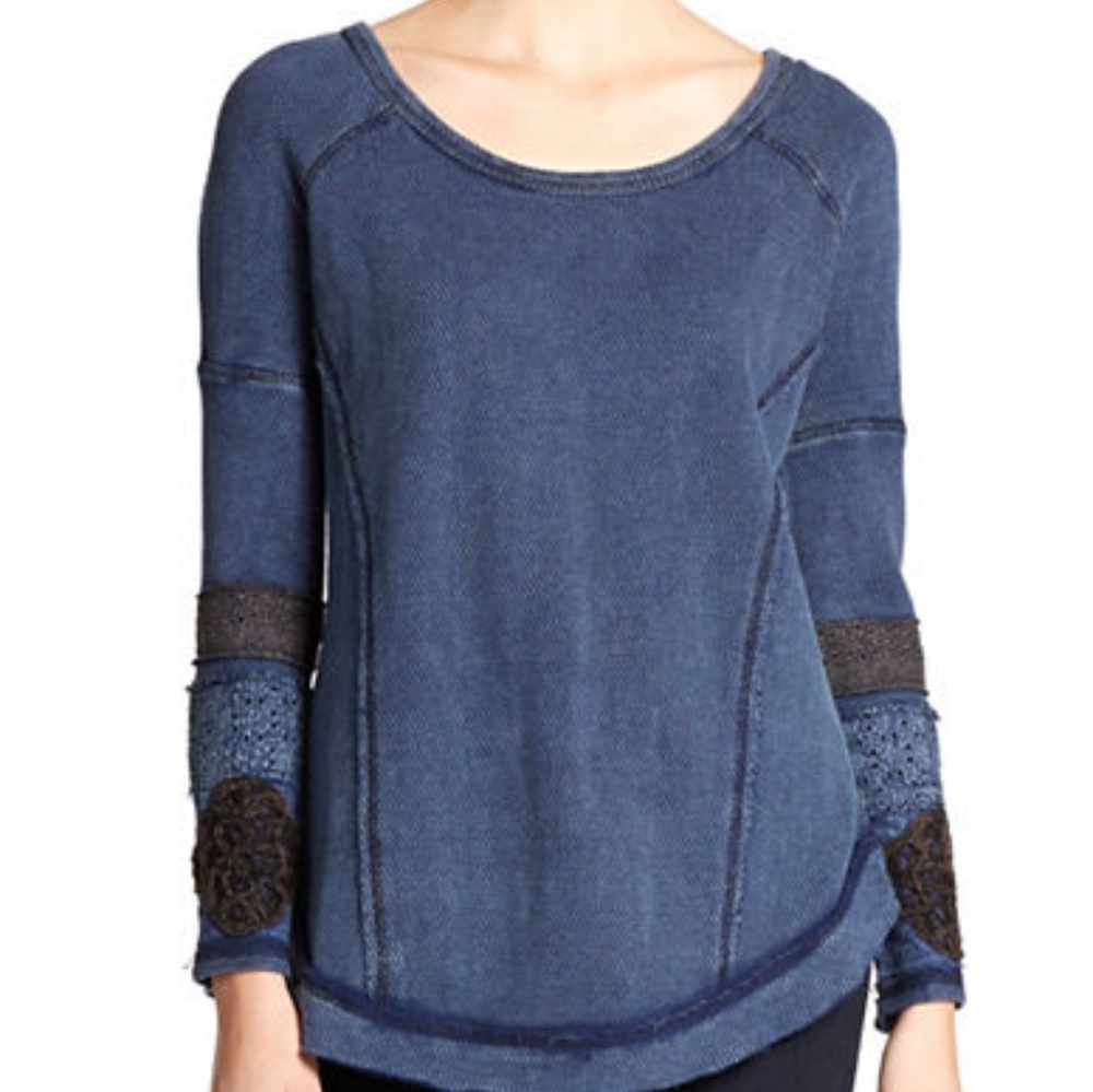 Free People "You Don't Own Me" Distressed Sweater